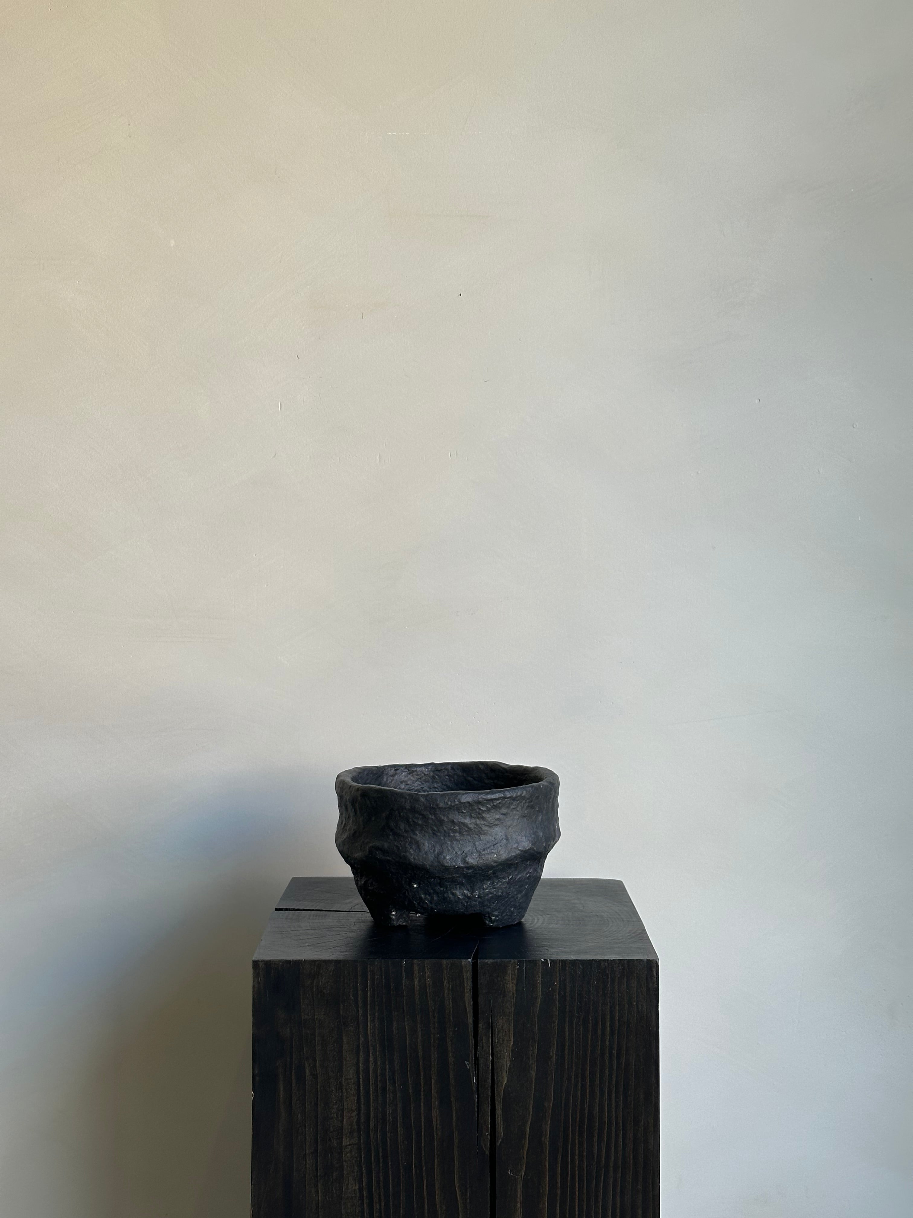 PAPER MACHE FOOTED BOWL