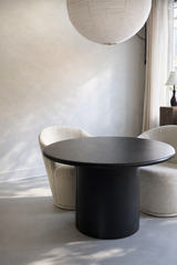 BLACK ROUND DINING TABLE