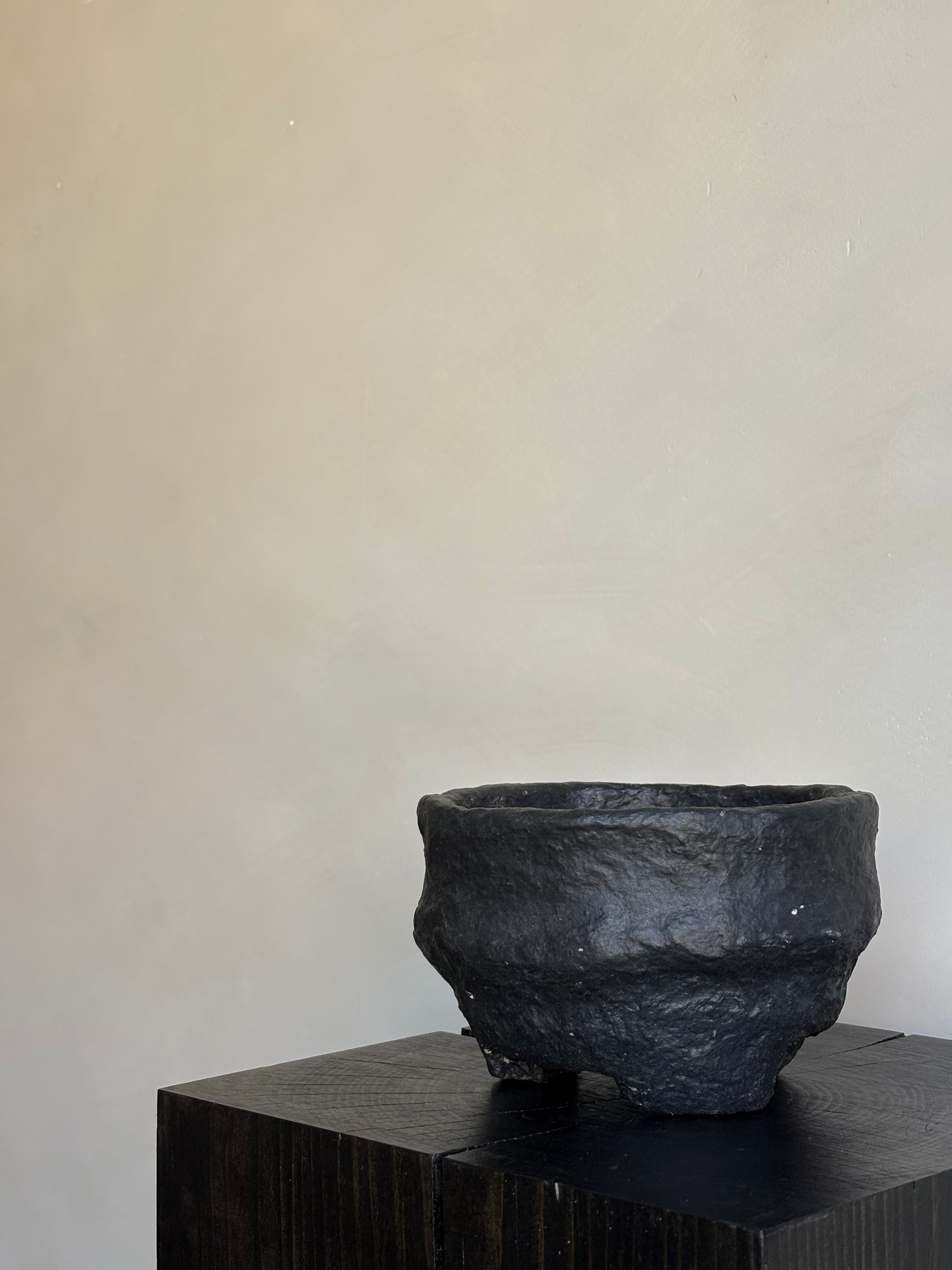 PAPER MACHE FOOTED BOWL