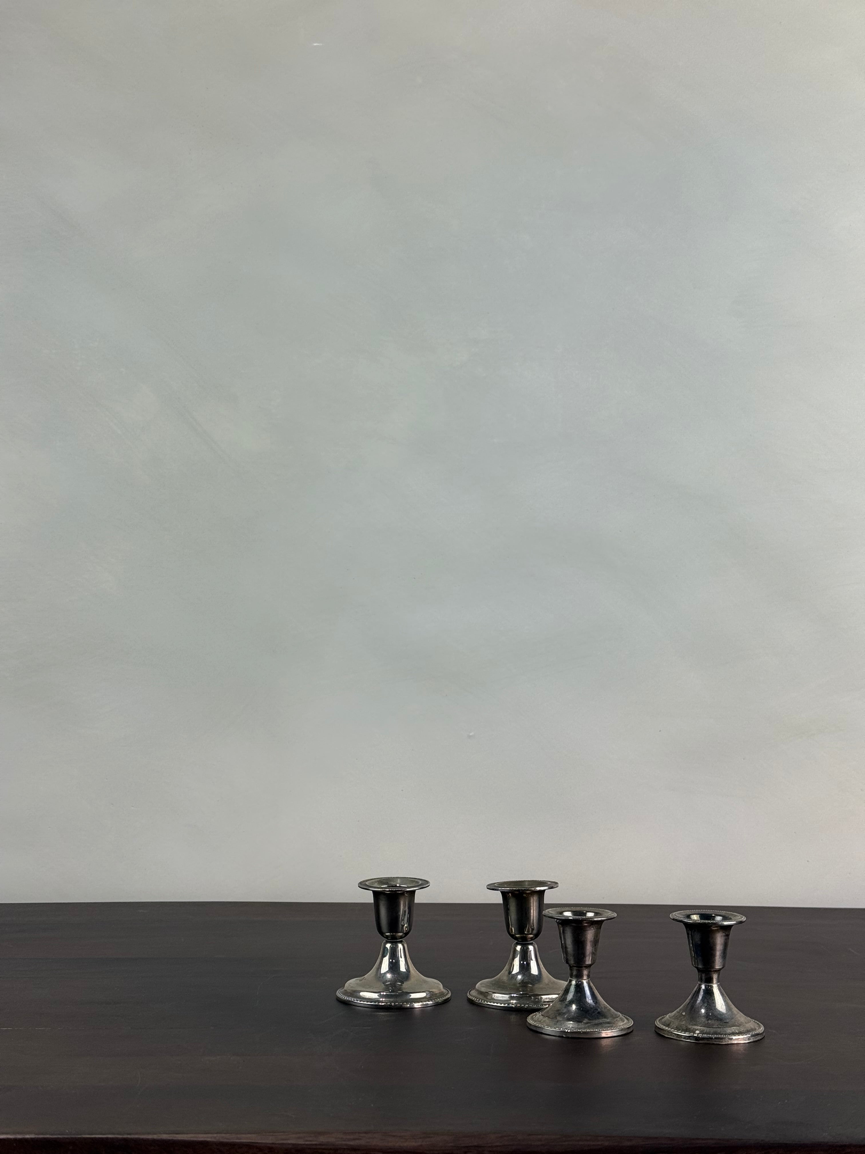 SMALL CHROME CANDLESTICKS