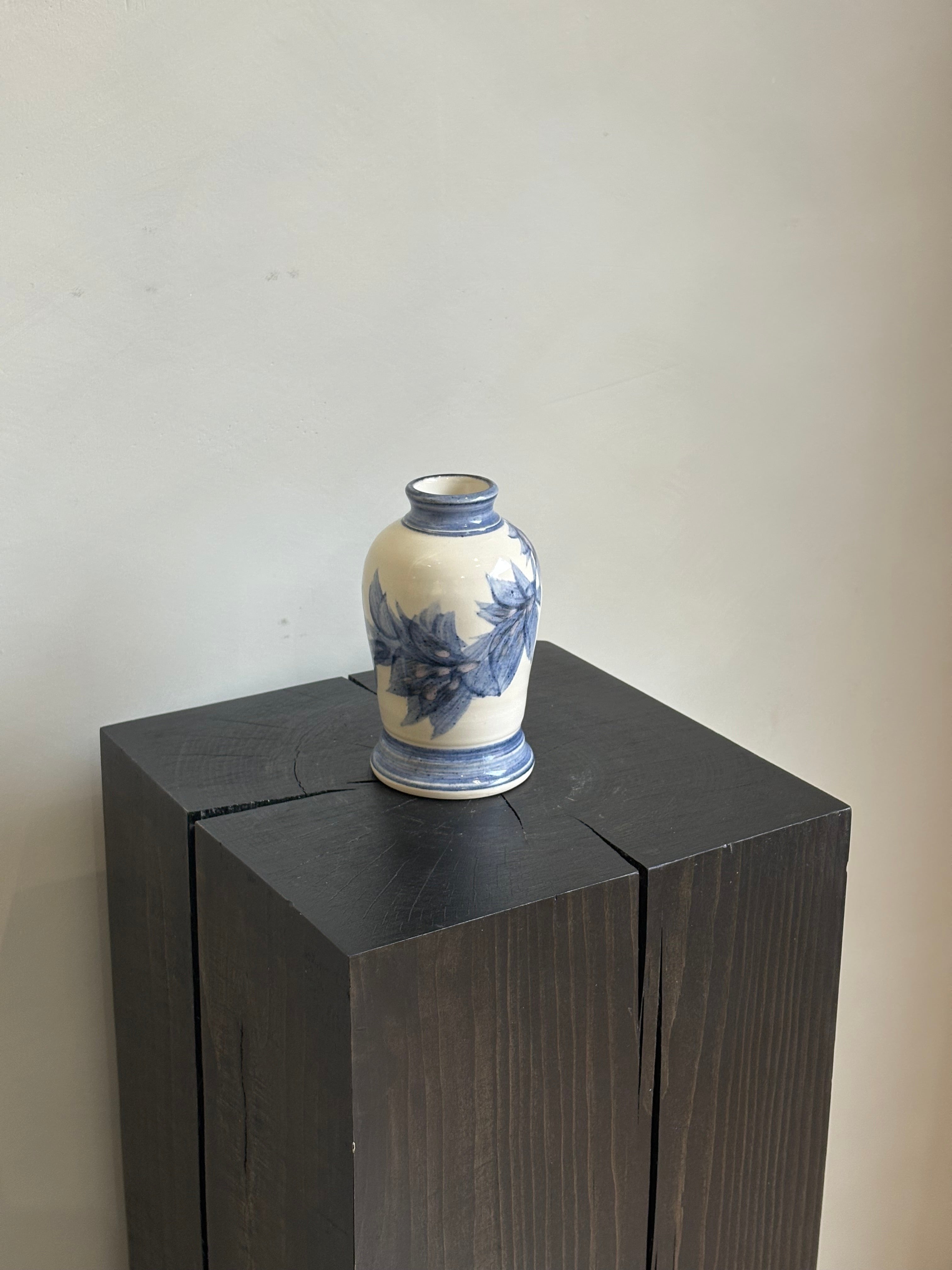 WHITE AND BLUE VASE