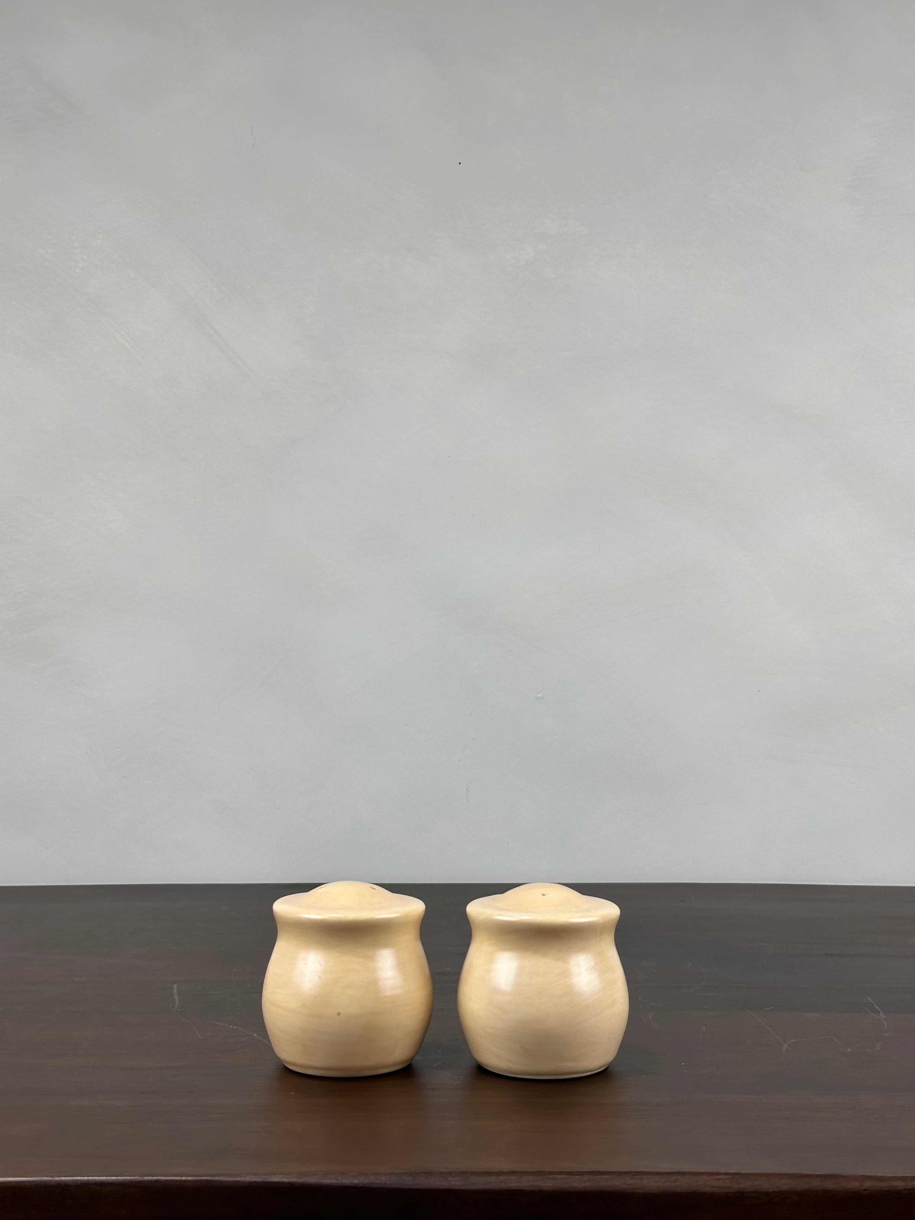 BEIGE SALT AND PEPPER SHAKERS