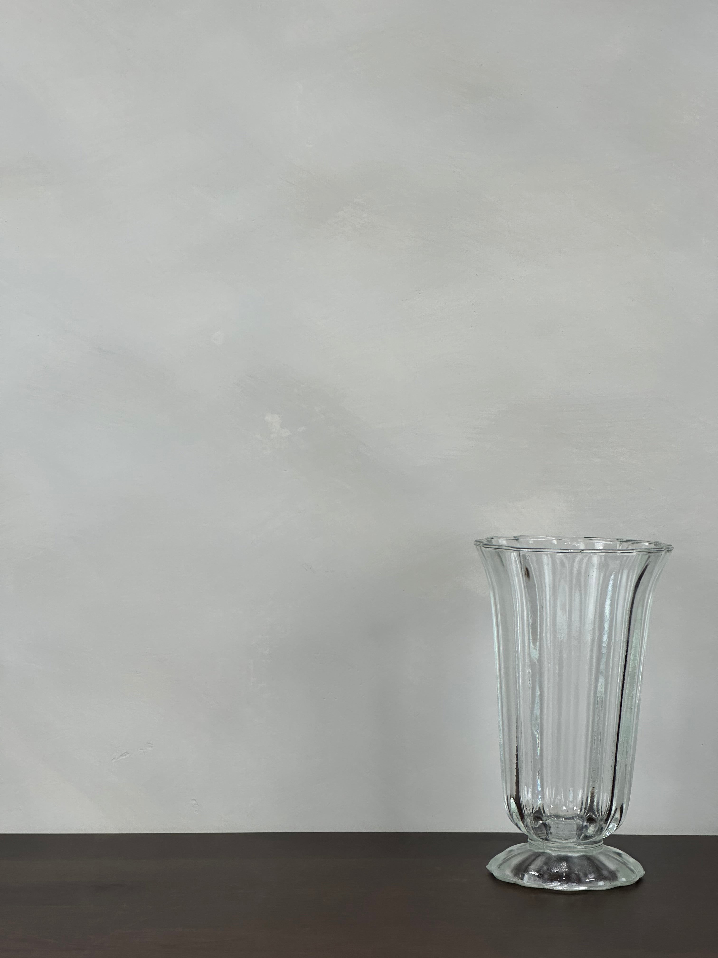 FOOTED GLASS VASE