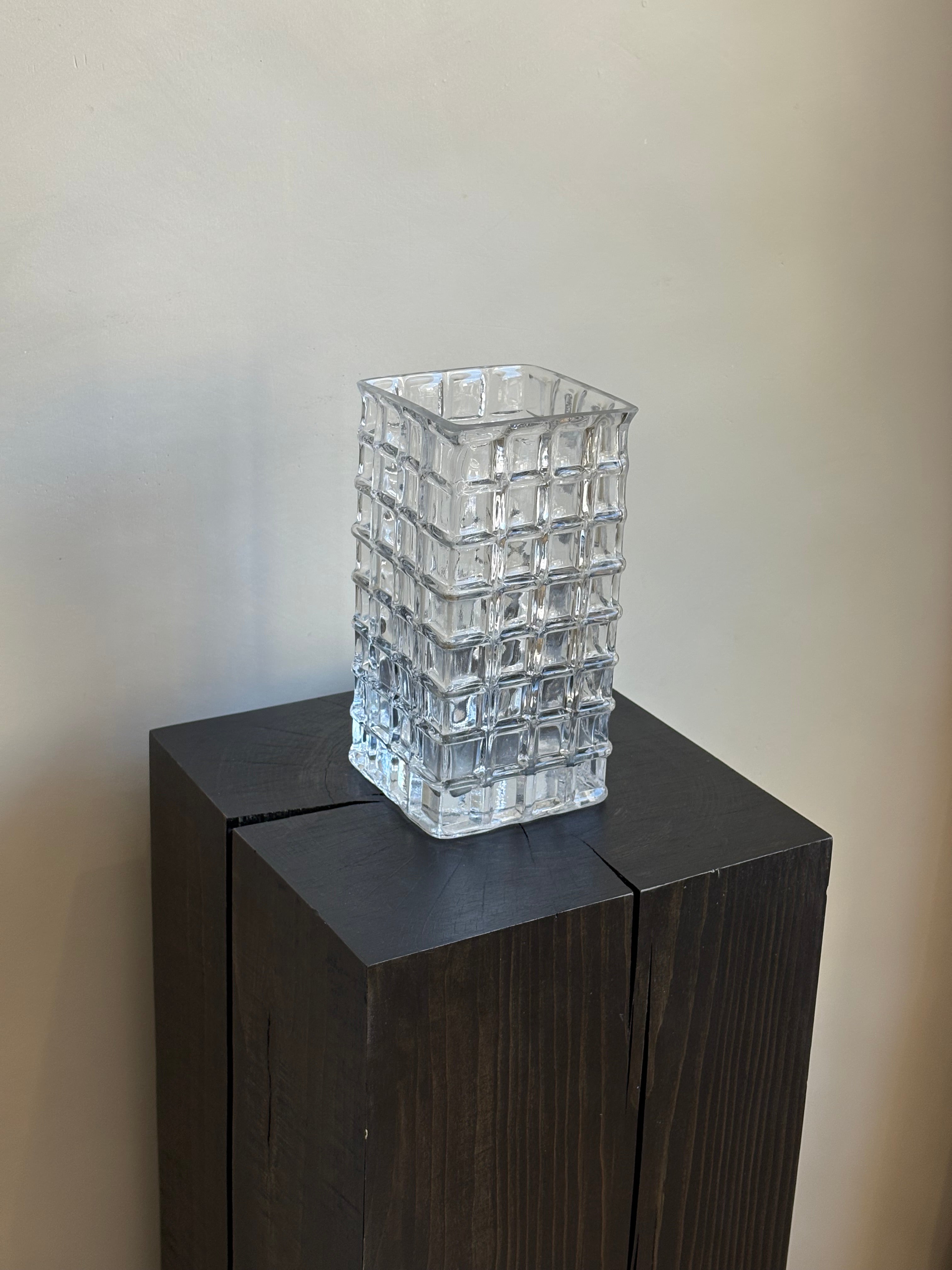 CUBED GLASS VASE