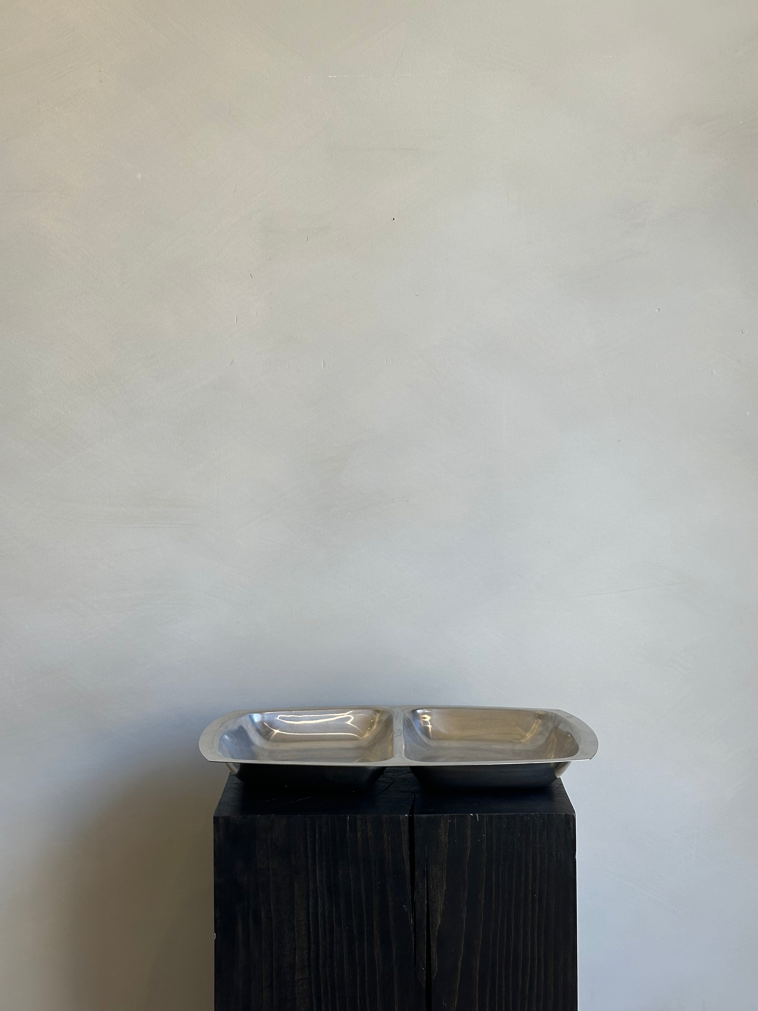 DUEL CHAMBER STAINLESS STEEL TRAY