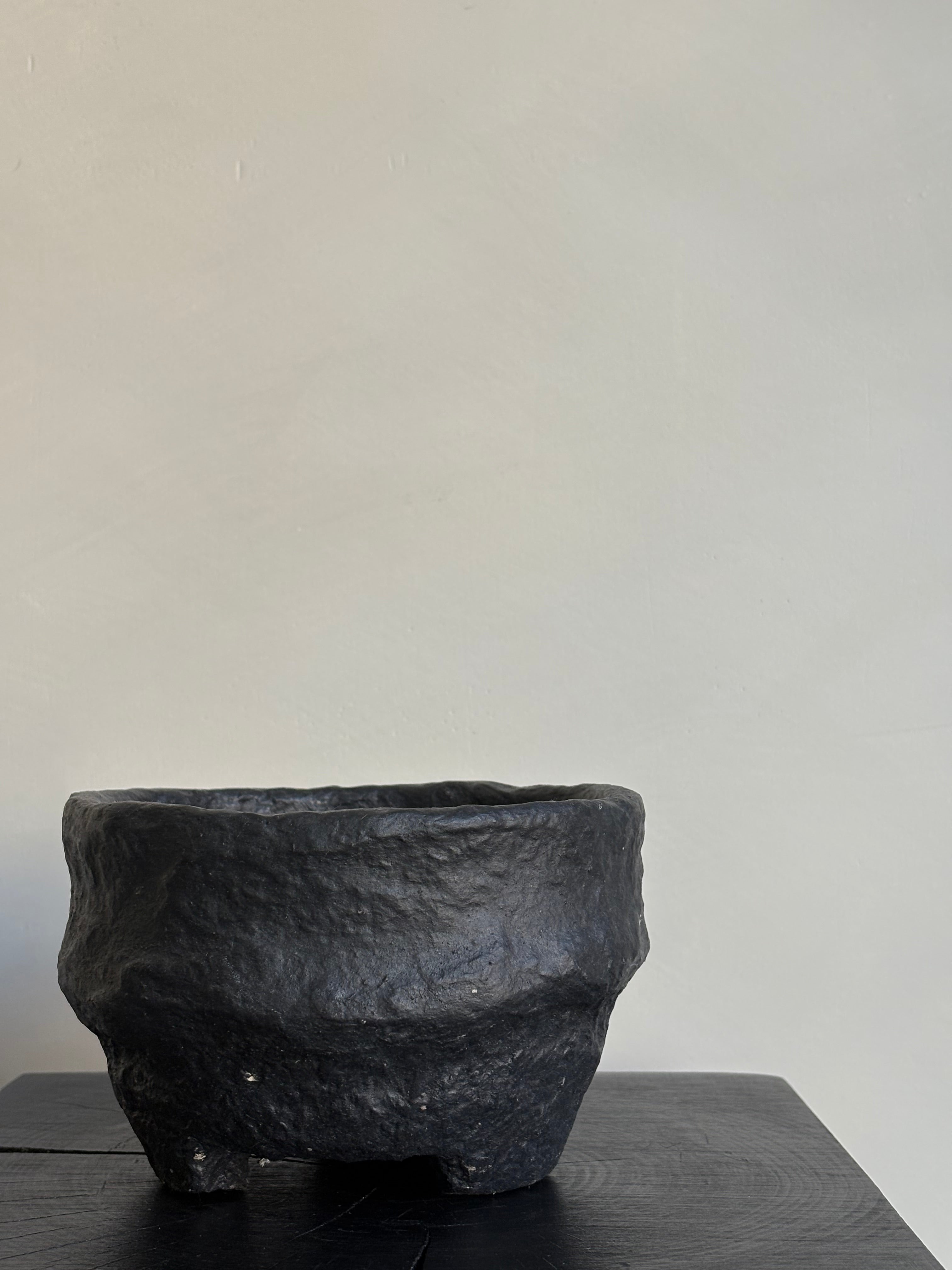 PAPER MACHE FOOTED BOWL