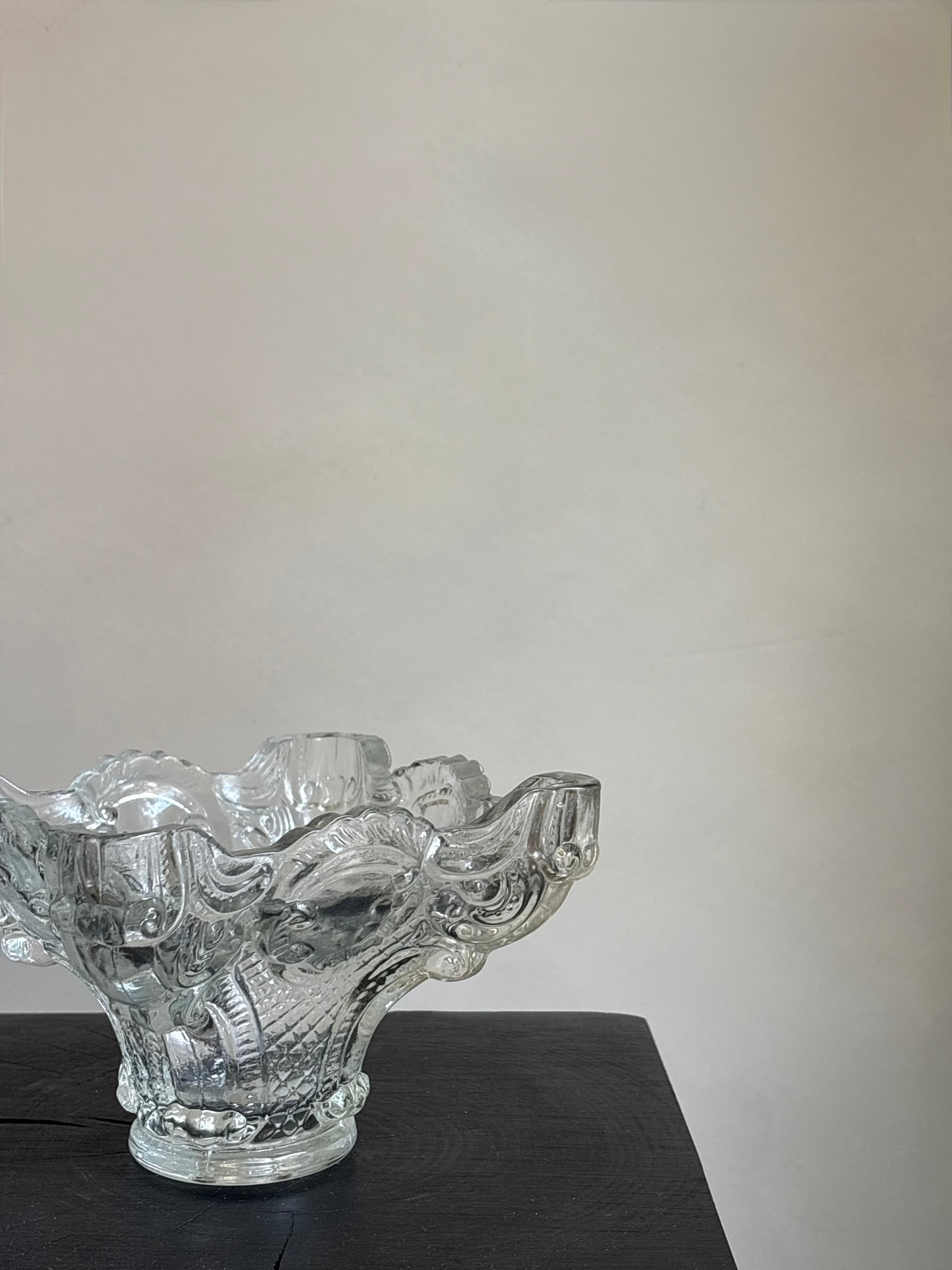 VINTAGE CRYSTAL SQUARE BOWL