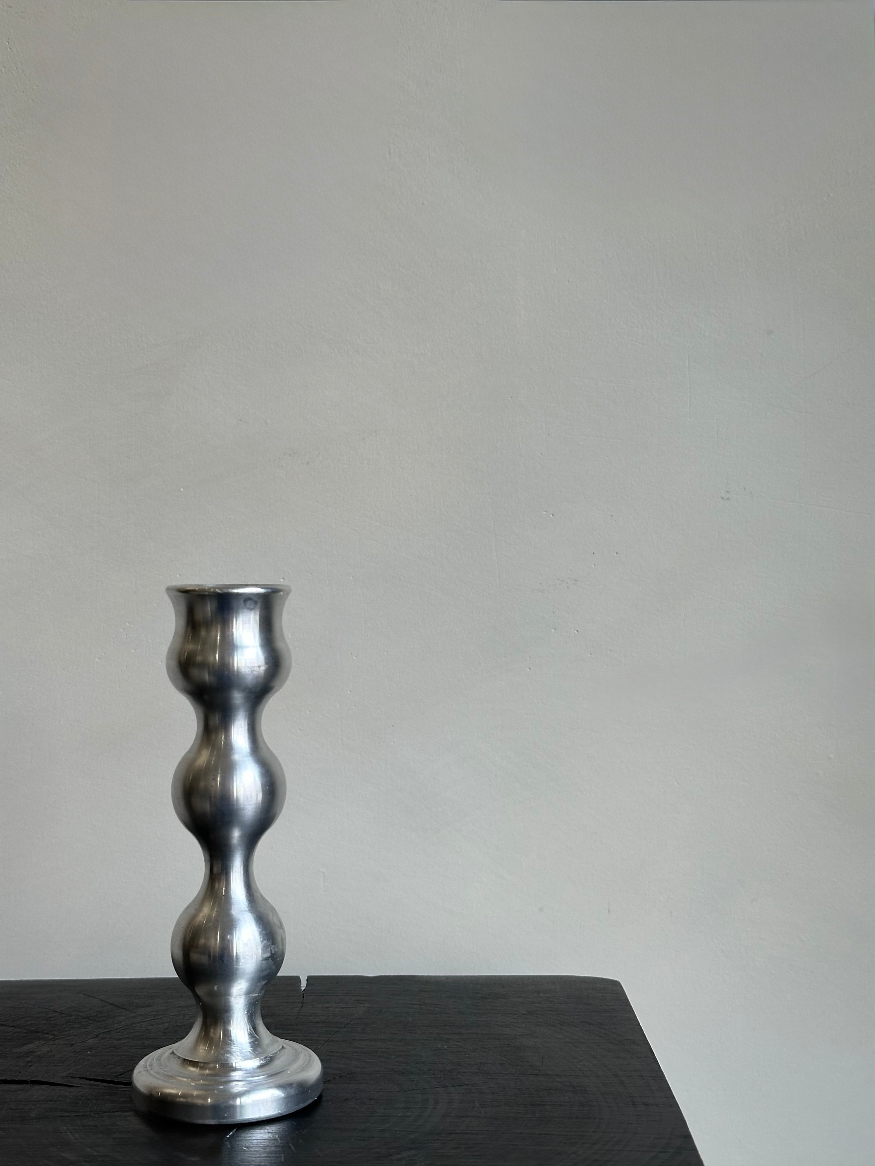 CHROME BUBBLED CANDLE STICK