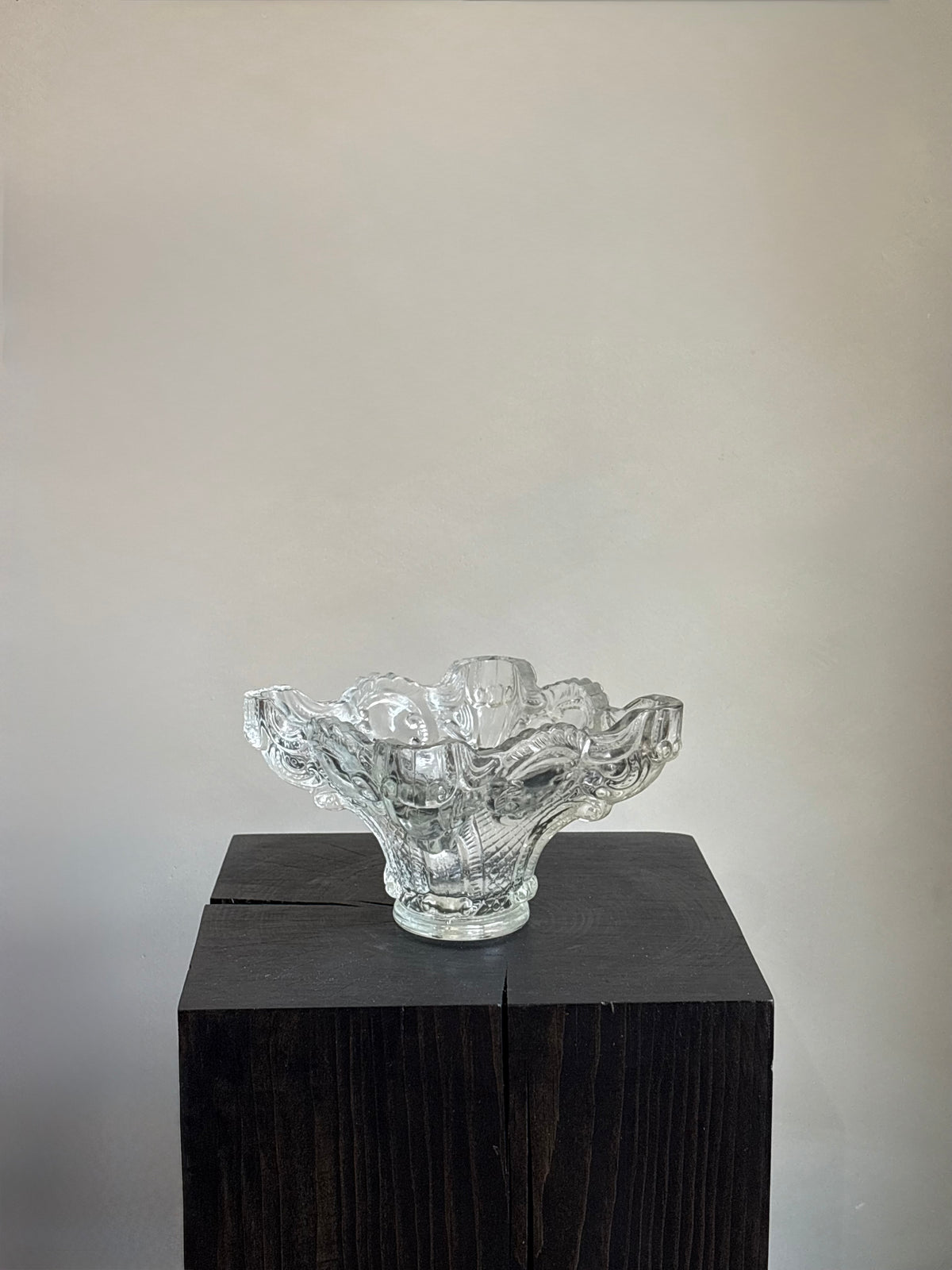 VINTAGE CRYSTAL SQUARE BOWL
