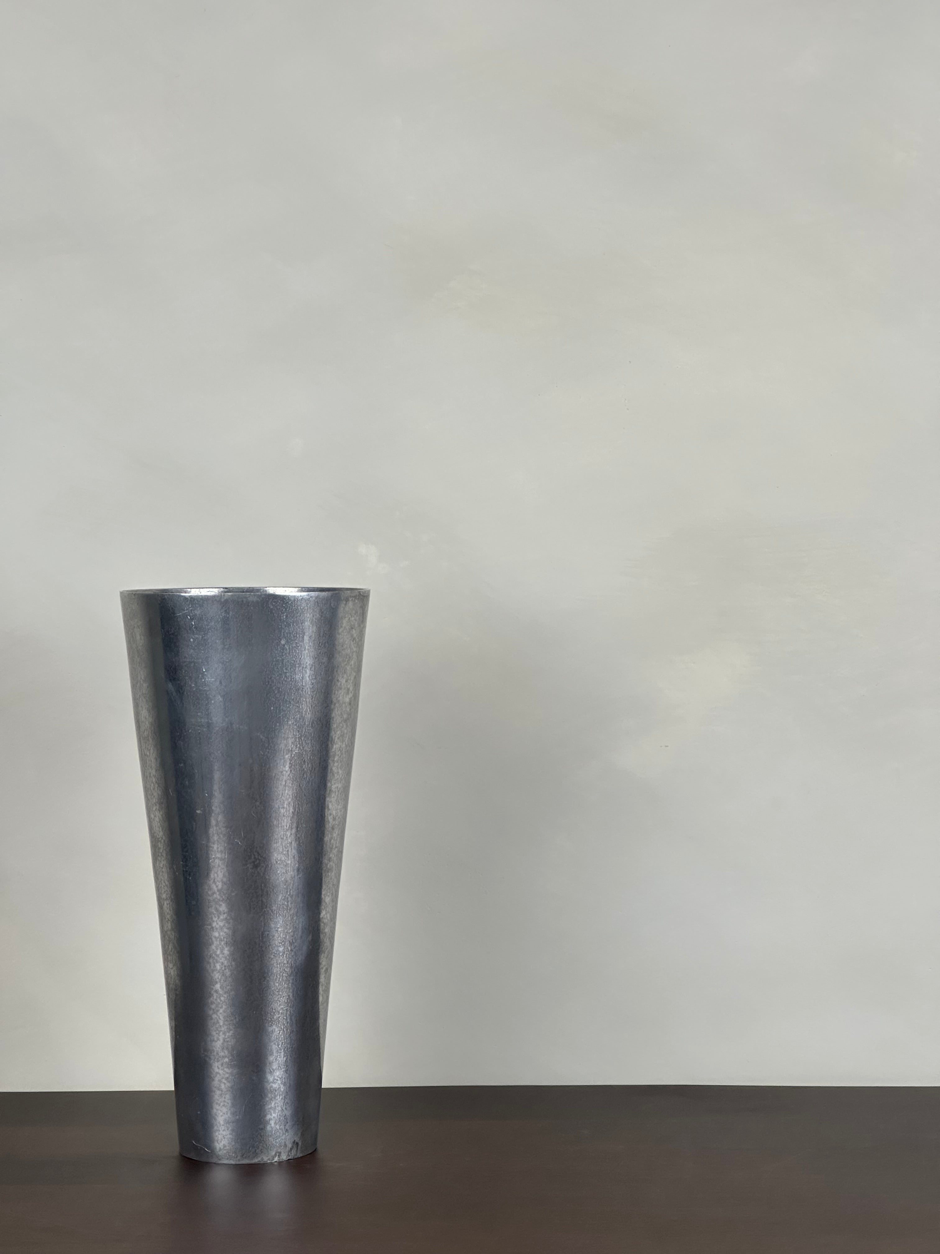 TALL CHROME VASE