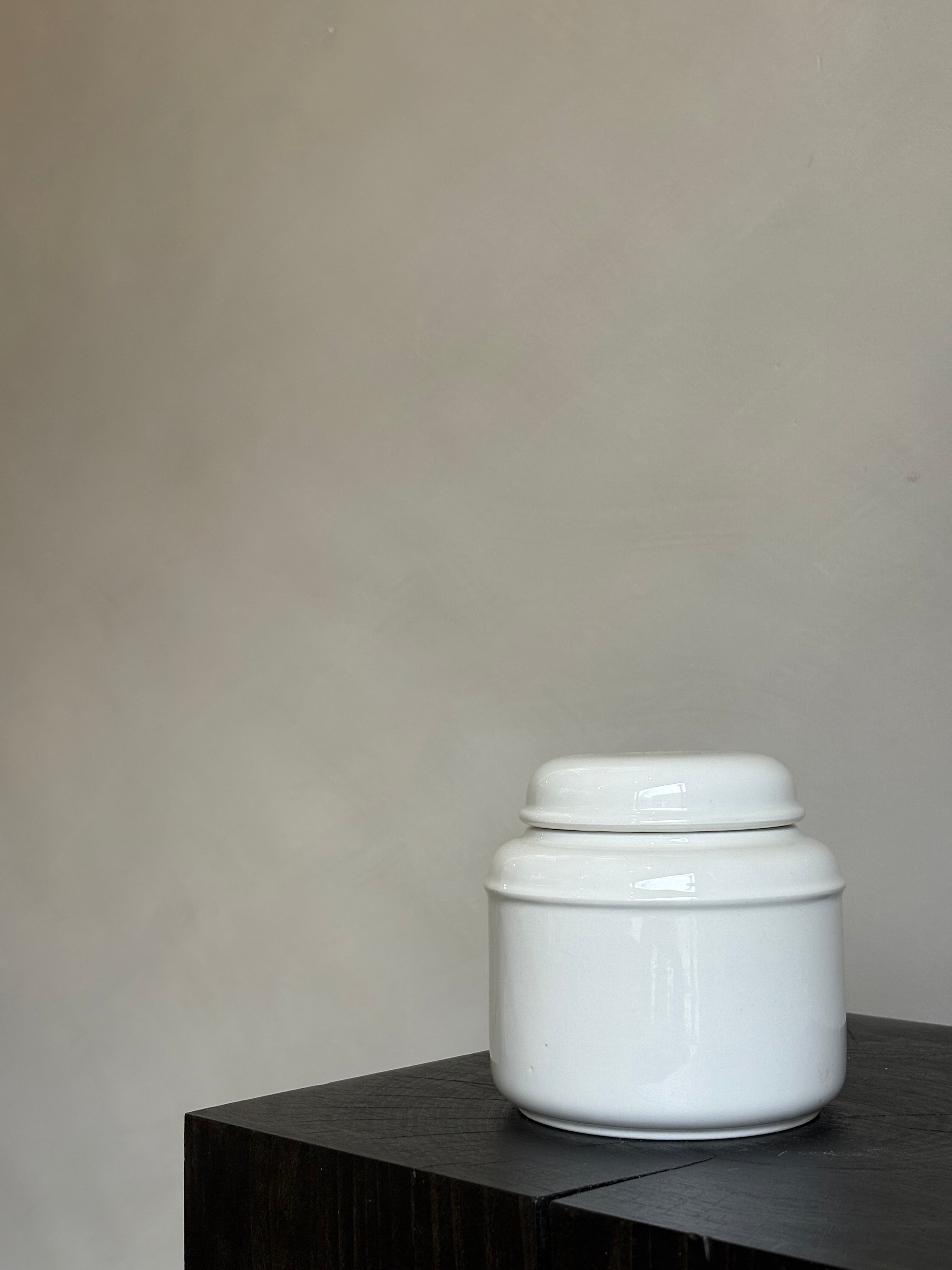 WHITE CERAMIC SALT CELLAR