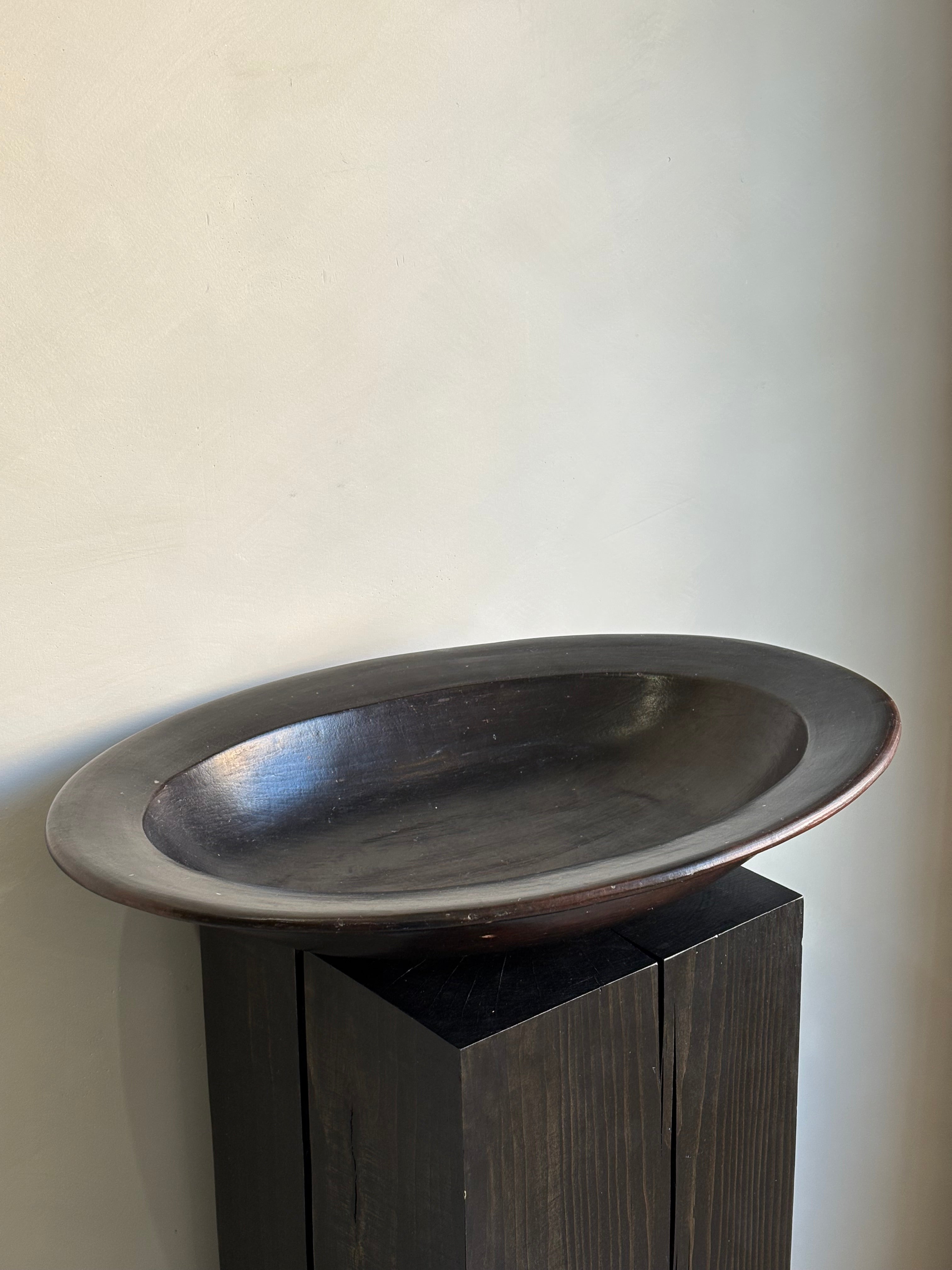 LARGE WOODEN OVAL BOWL
