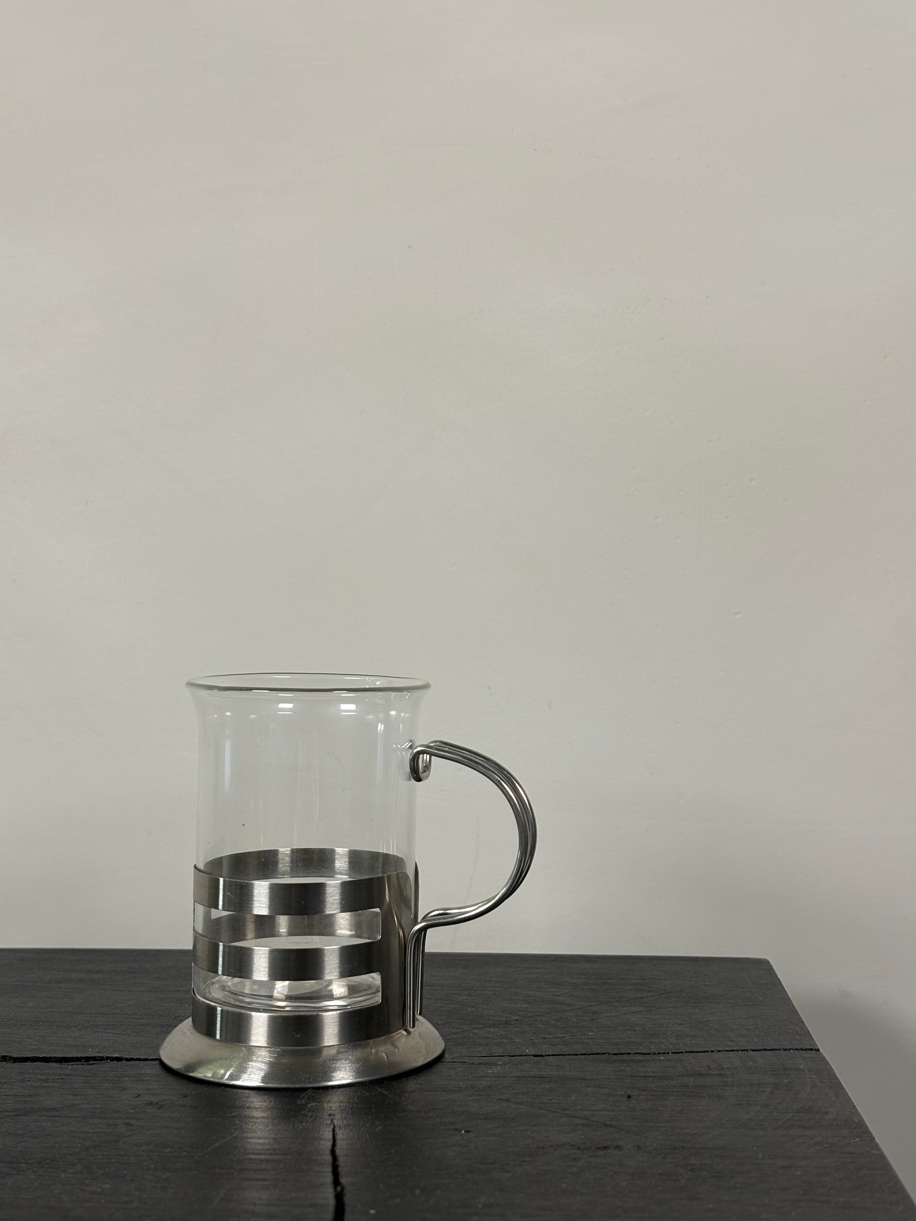MODERN CHROME + GLASS MUG