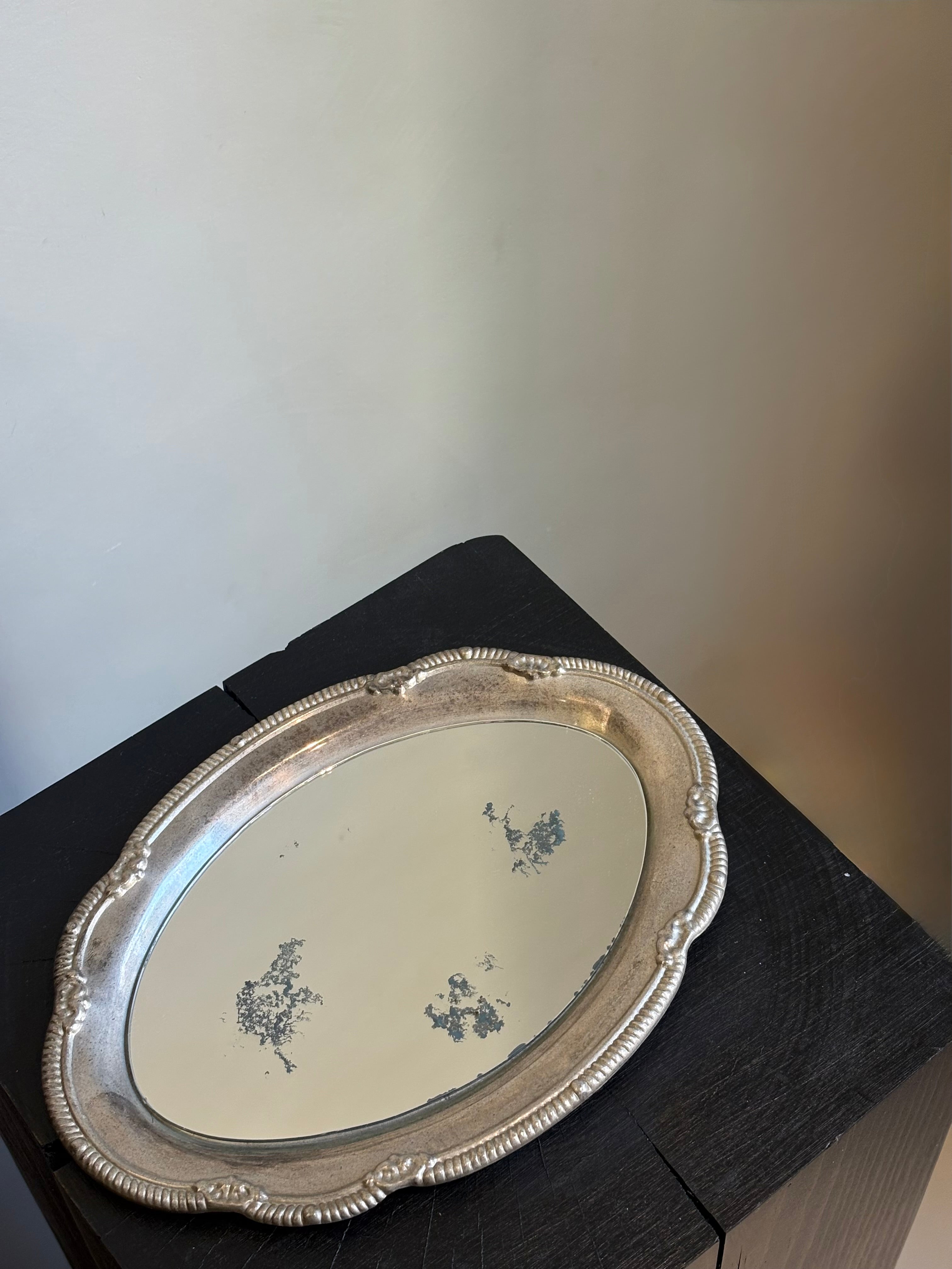 SILVER PLATED MIRROR TRAY