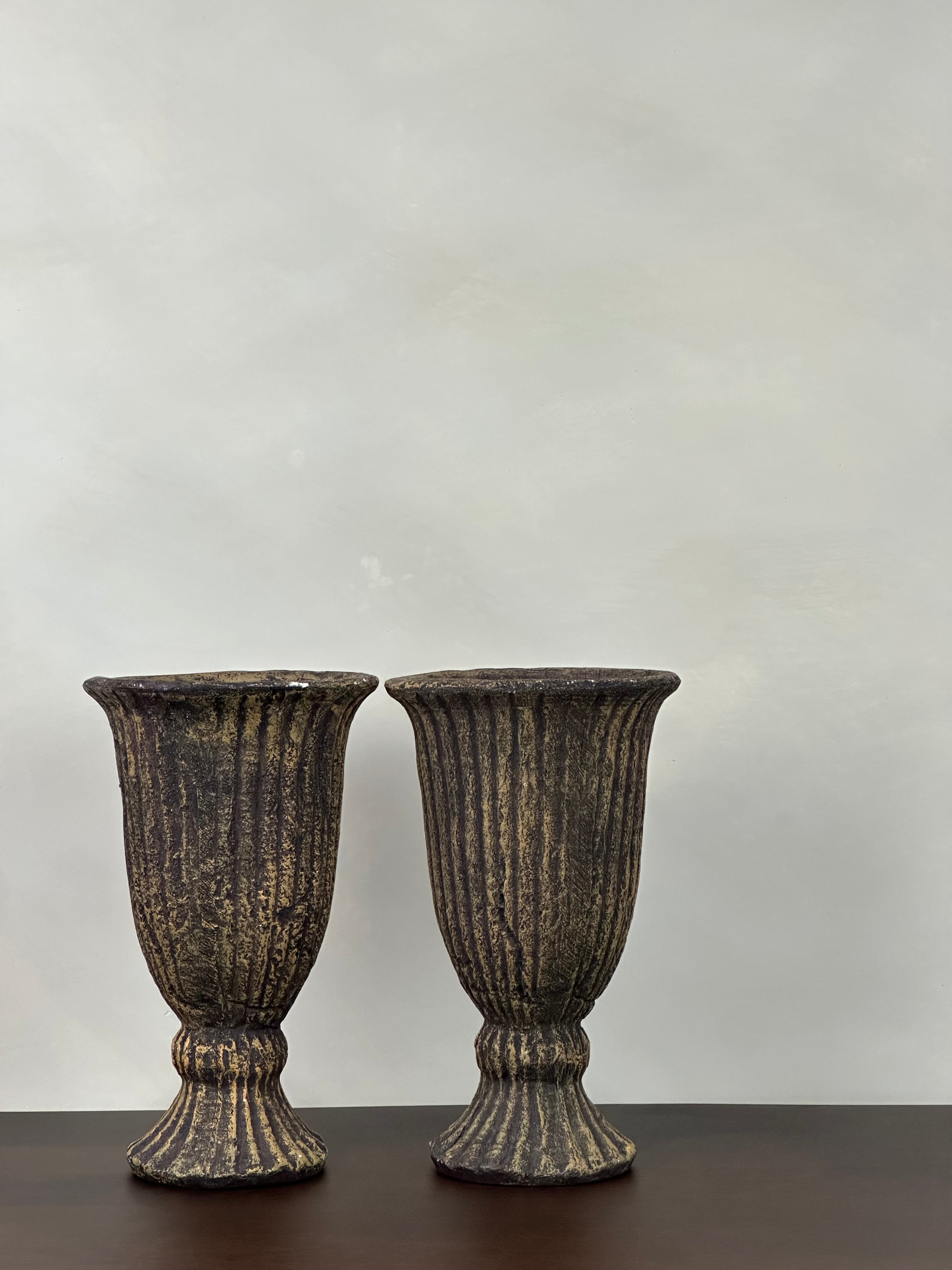 TEXTURED PEDESTAL VASE