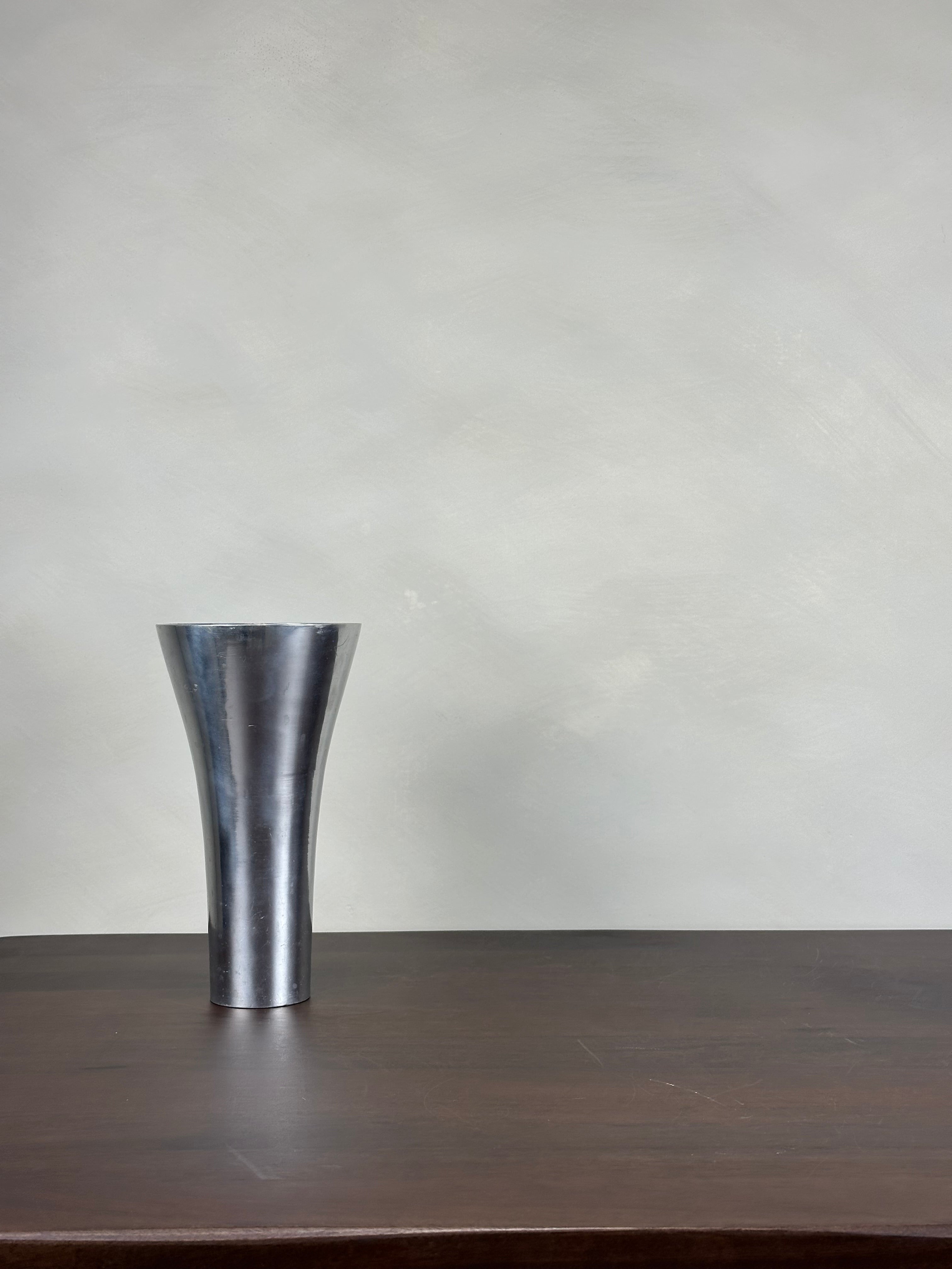FLARED CHROME VASE