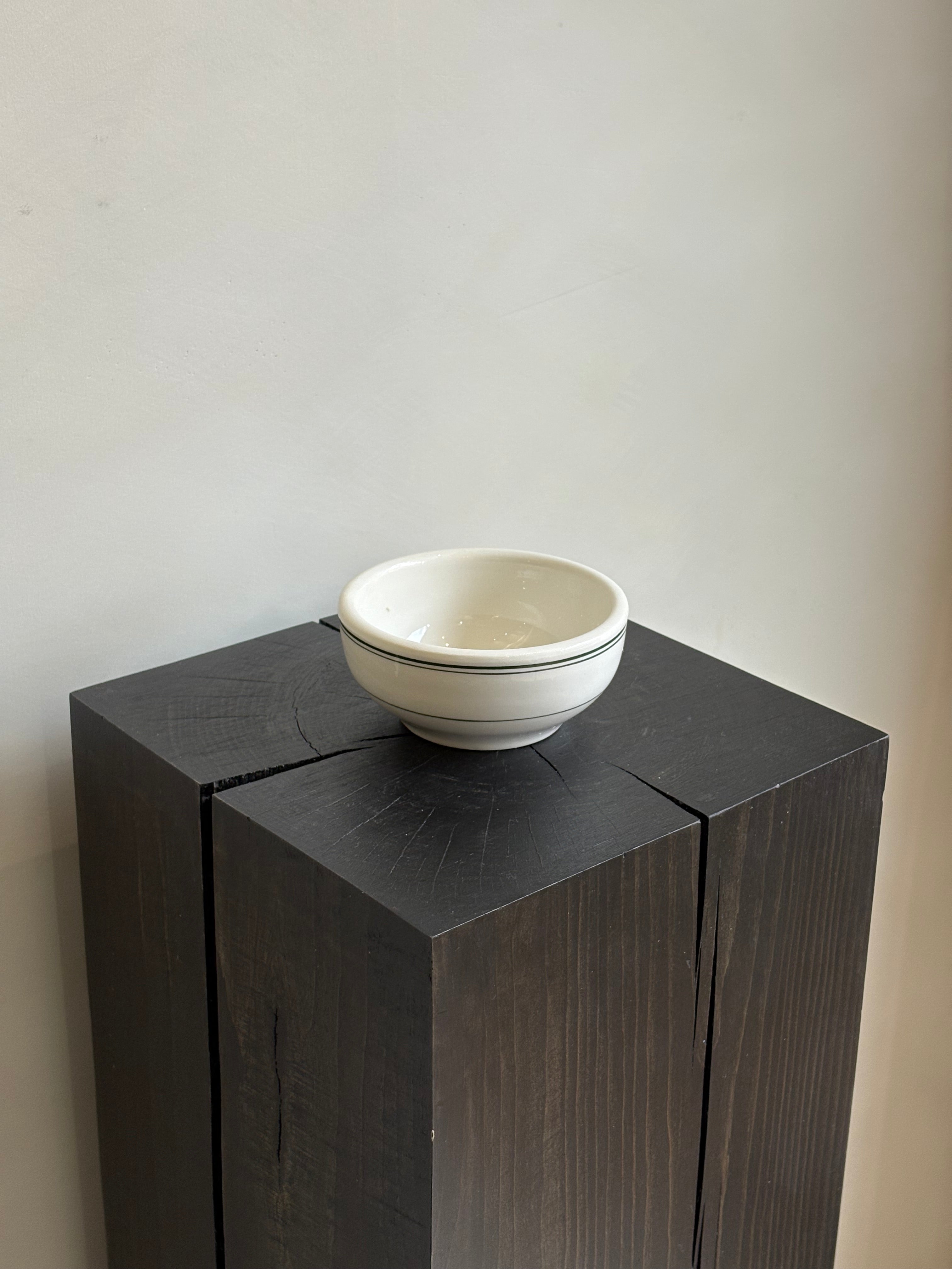 GREEN + WHITE STRIPED BOWL