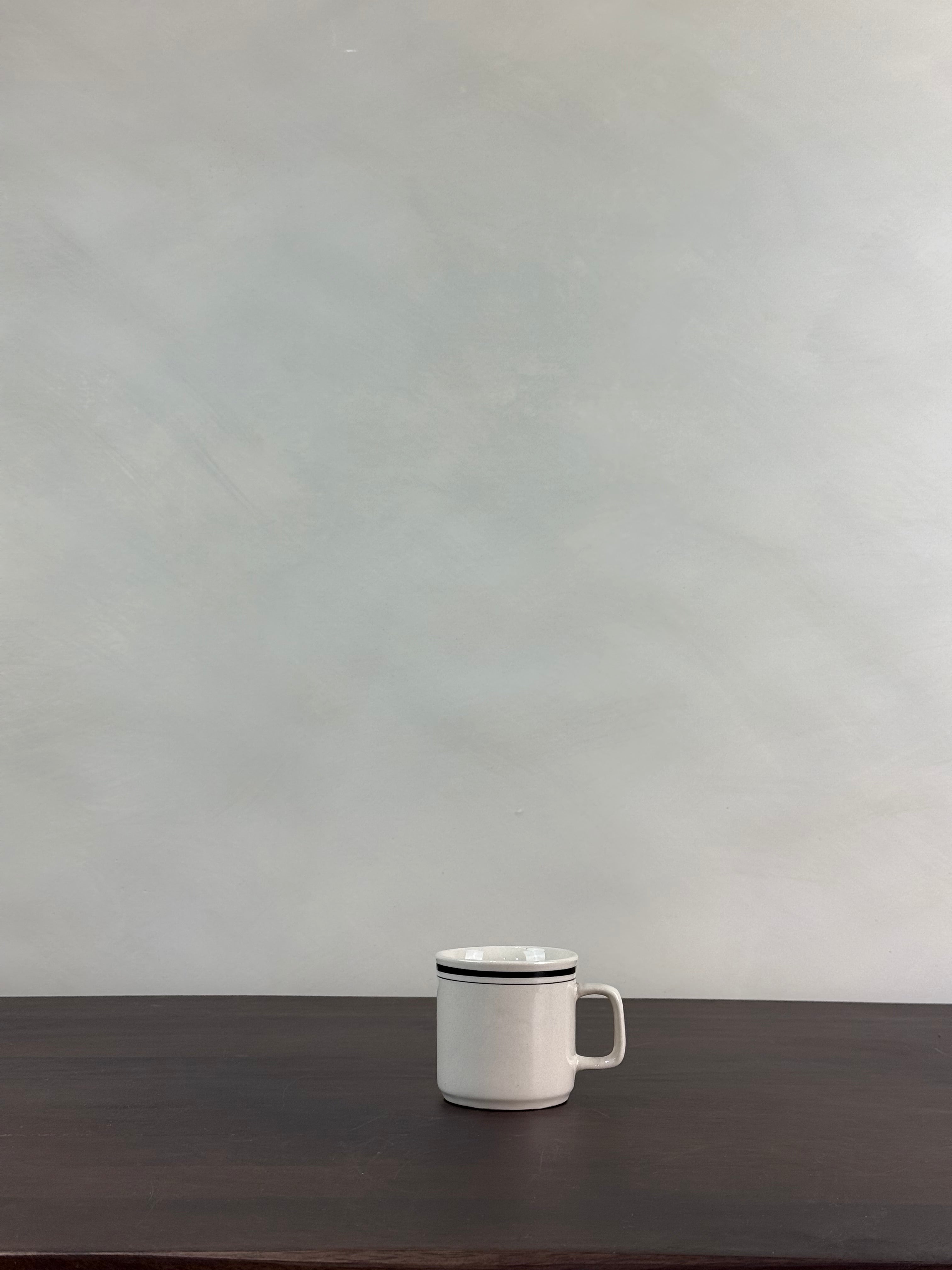 BLACK AND WHITE STRIPED MUG