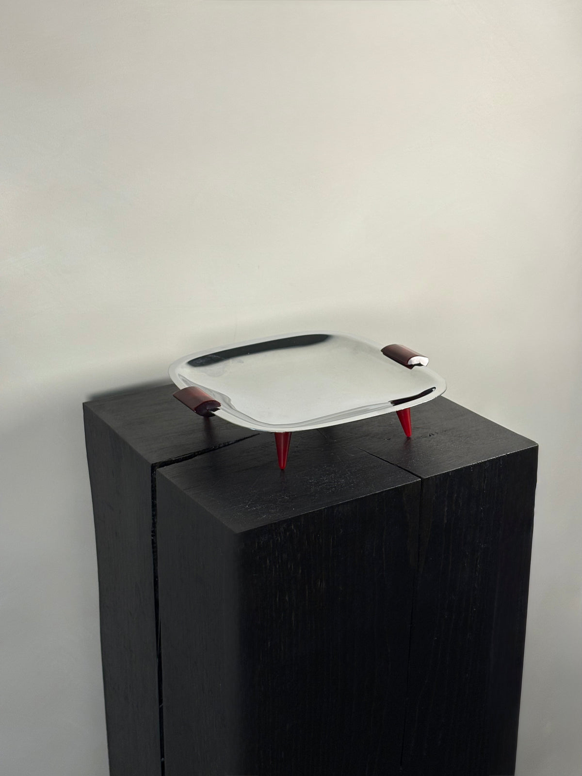 FOOTED CHROME TRAY