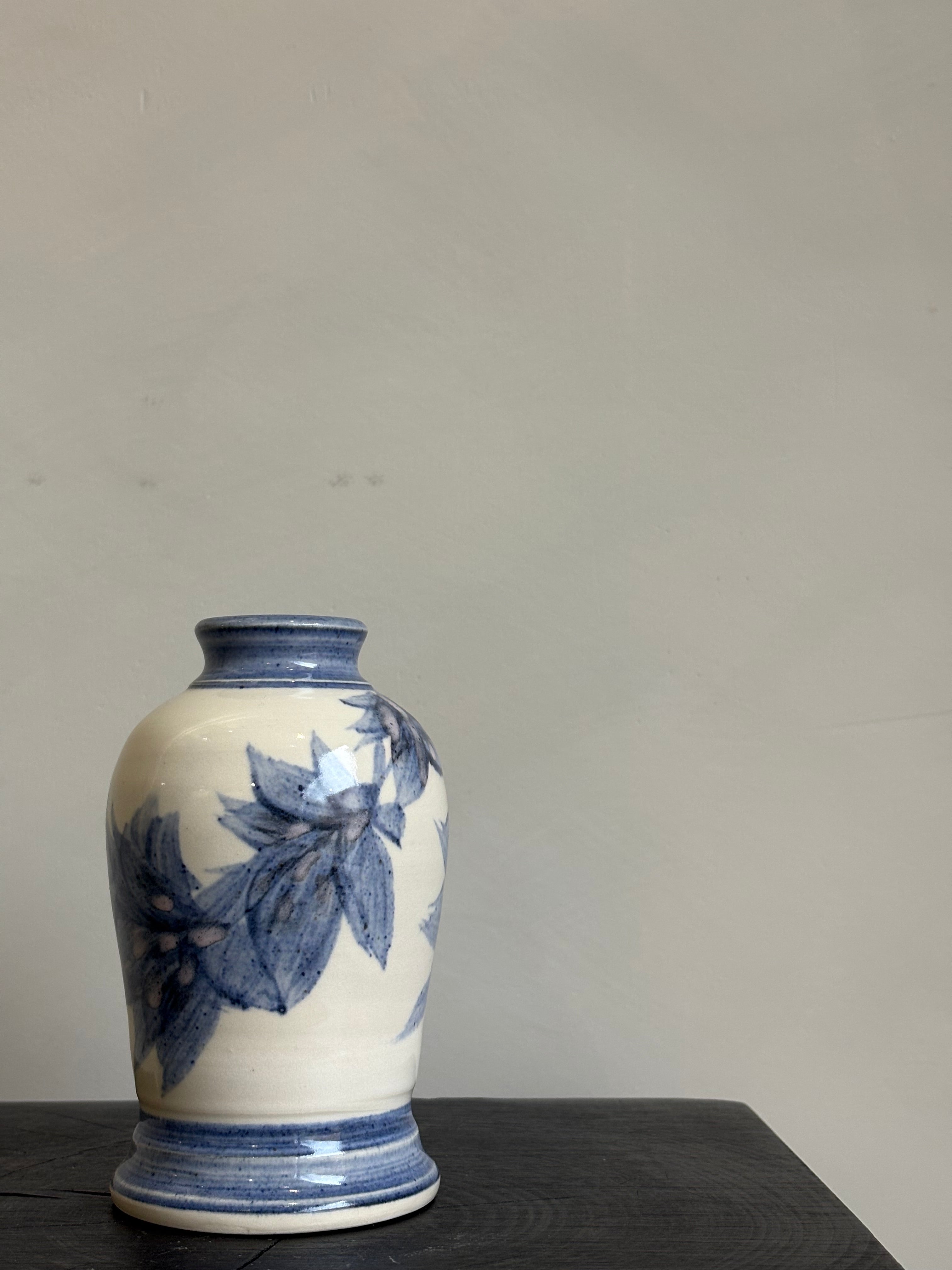 WHITE AND BLUE VASE
