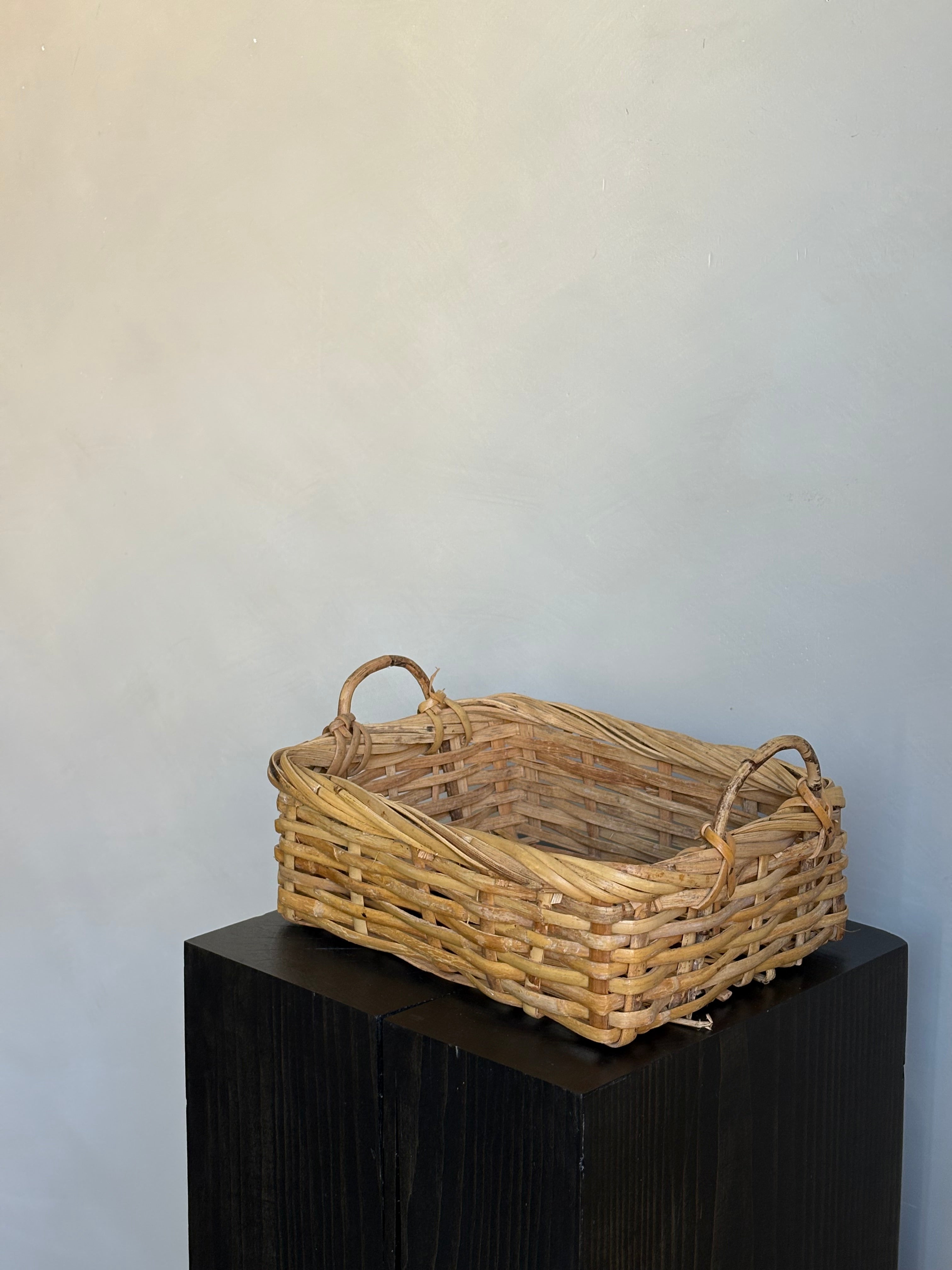 SMALL RECTANGLE BASKET WITH HANDLES