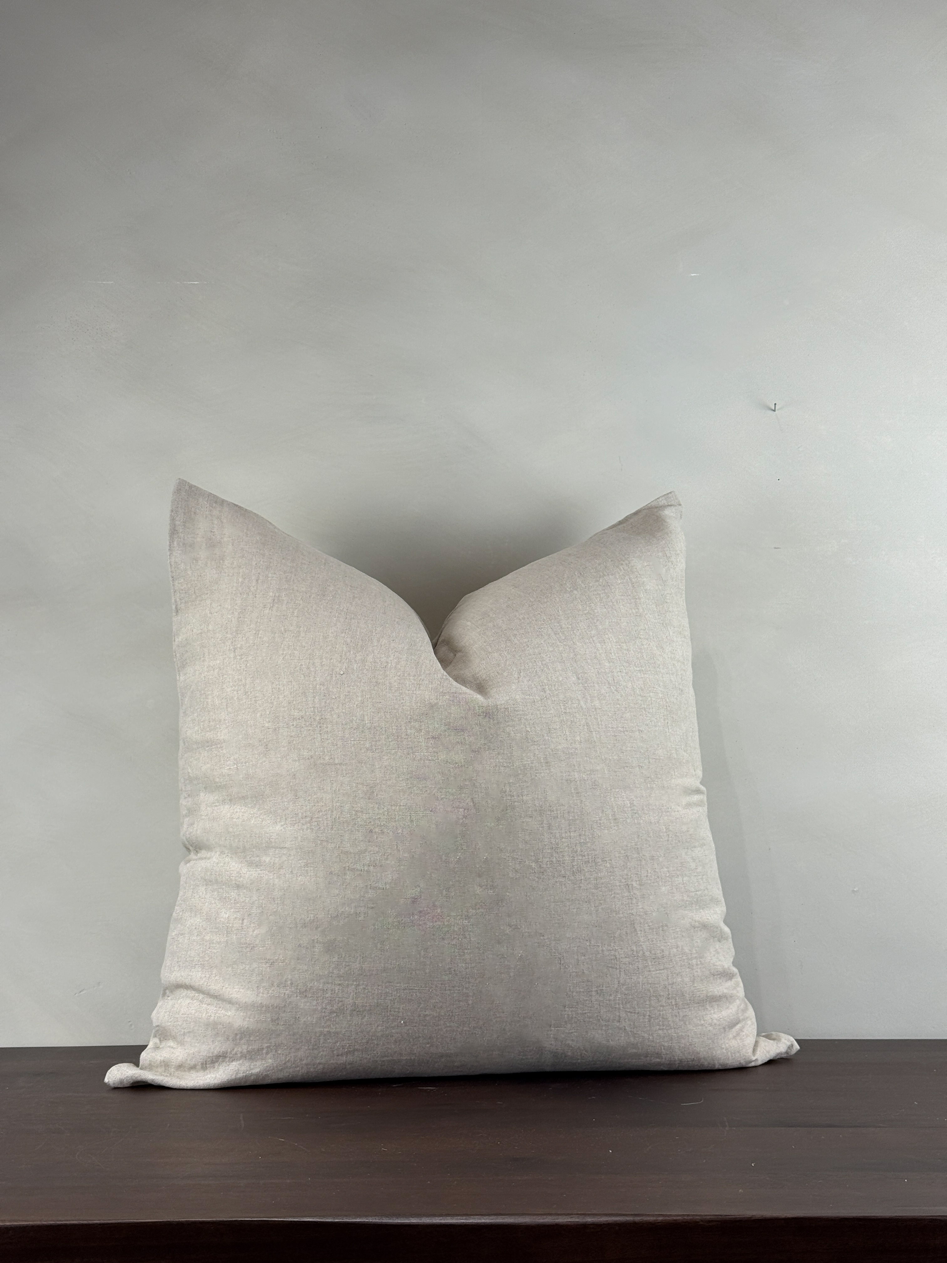 24" SOLID LINEN PILLOW COVER | NATURAL | BLVG COLLECTION