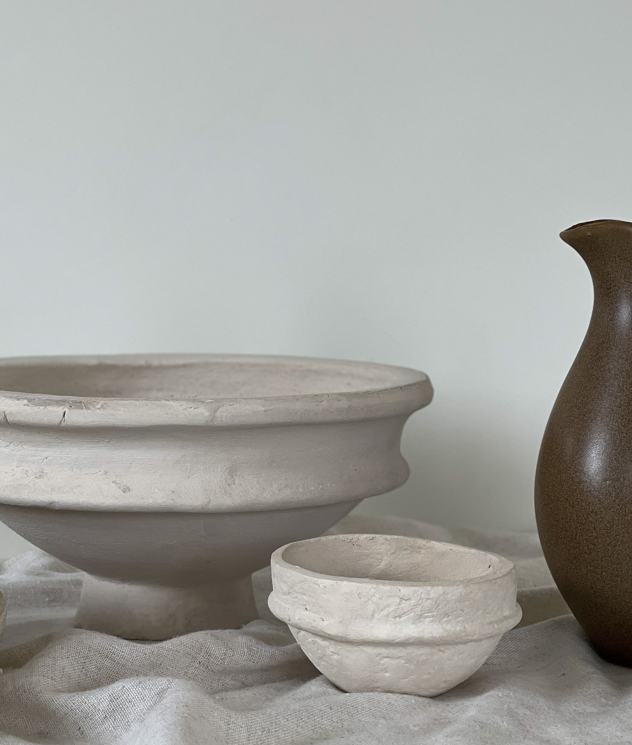 PAPER MACHE | PEDESTAL BOWL