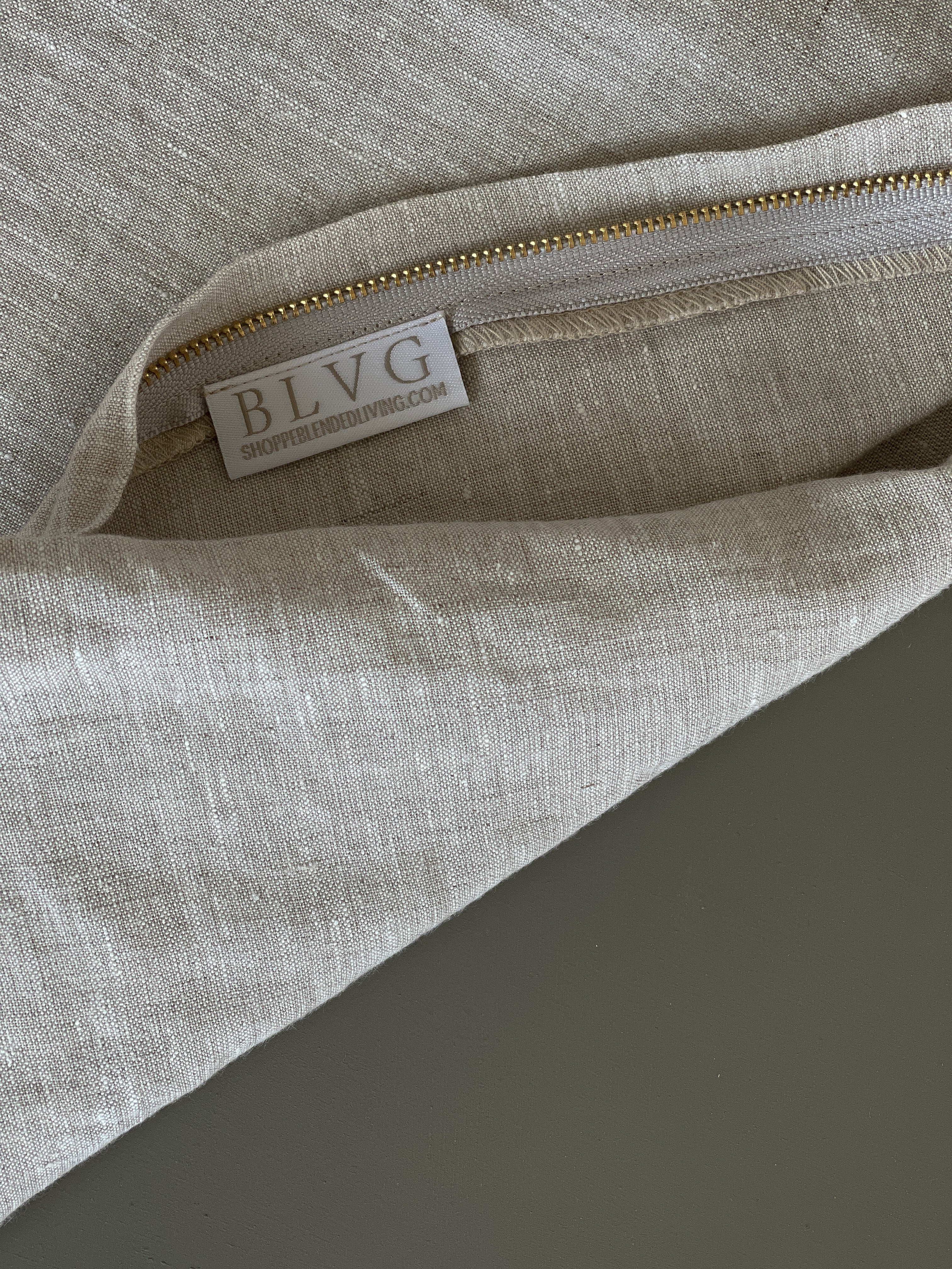 24" SOLID LINEN PILLOW COVER | NATURAL | BLVG COLLECTION