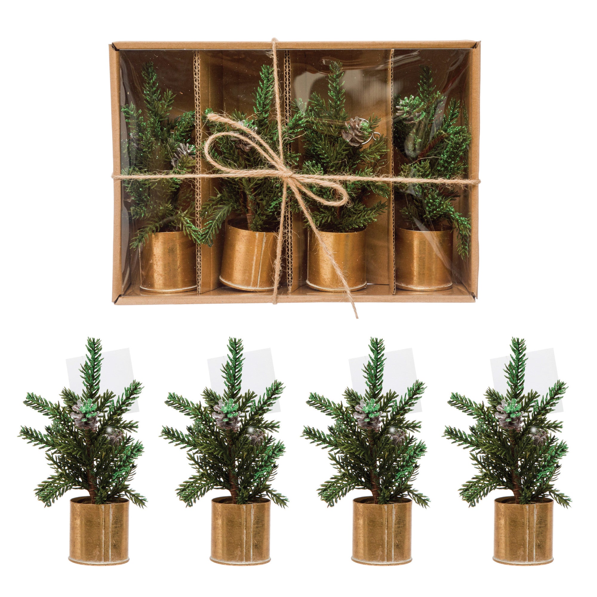 FAUX PINE TREE PLACE CARD HOLDERS